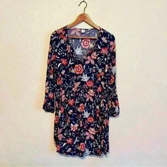Old Navy women’s navy floral midi dress high waist style dress size XS - Picture 1 of 6